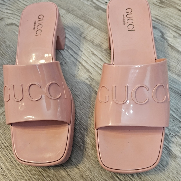 Gucci rubber sandals pink slides size 39 - Picture 6 of 8